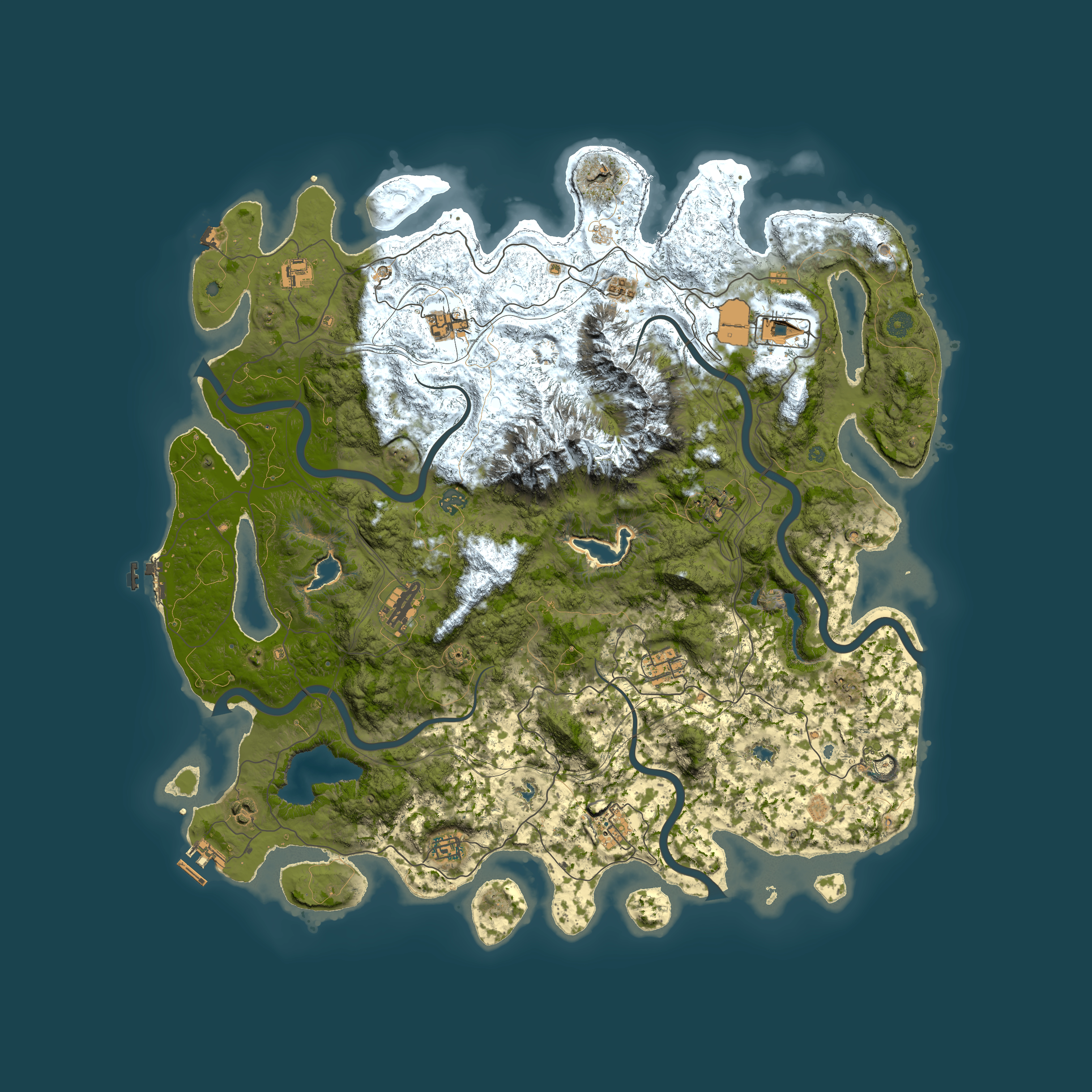Full top-down render of Rust map seed 1890232136, 5000x5000m