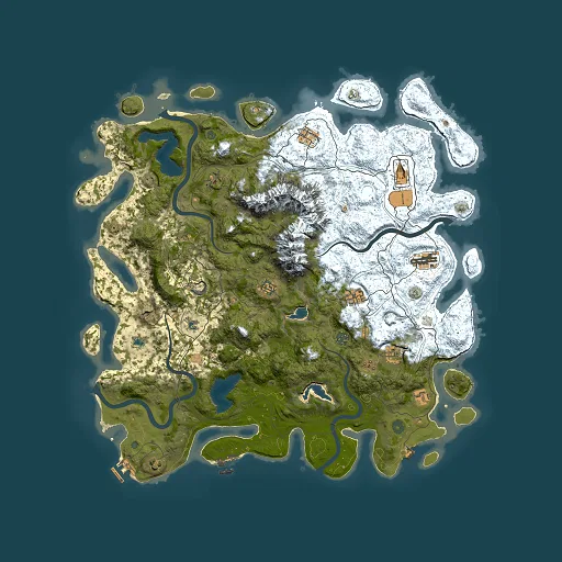 Rust map seed 938558613, 5000x5000m top-down preview