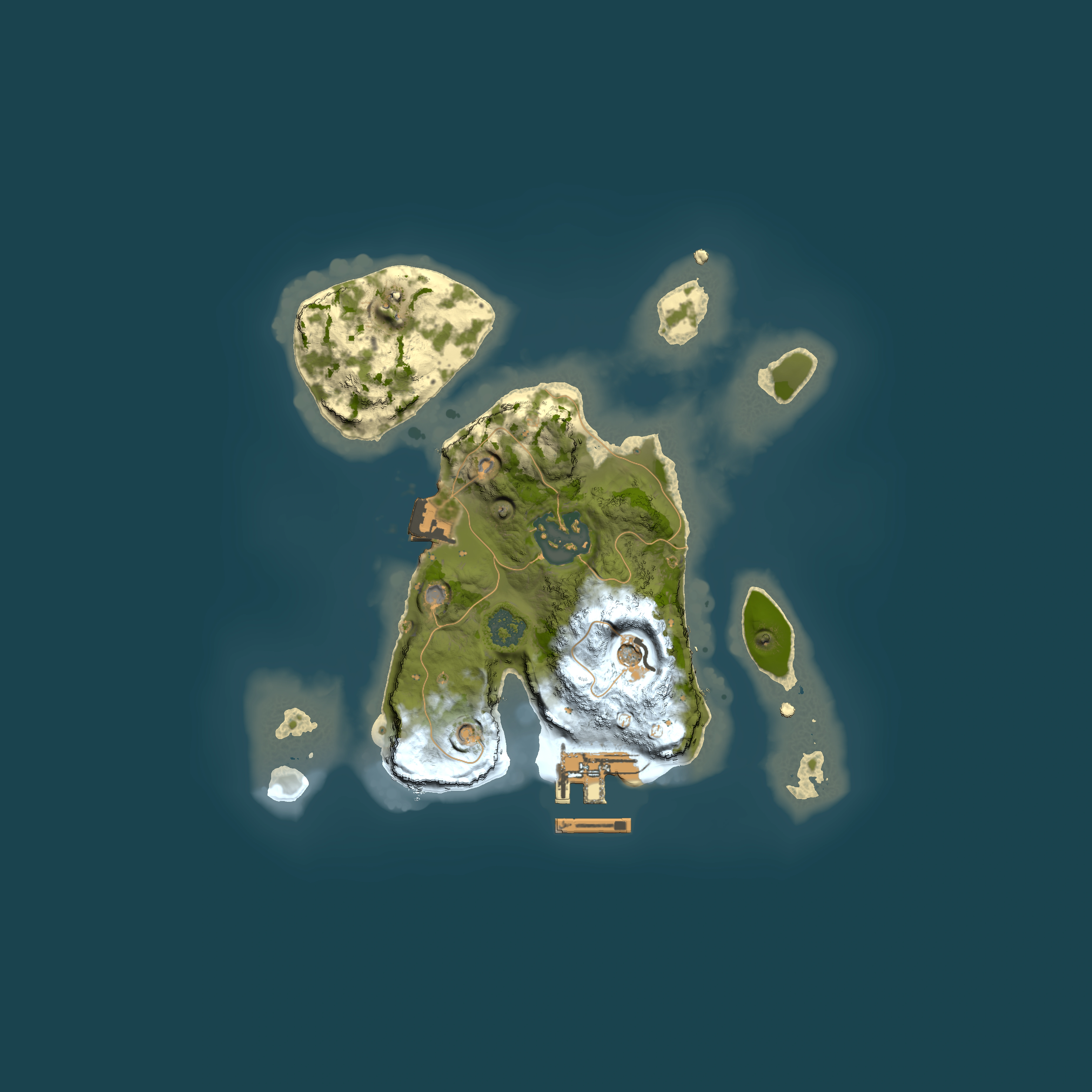 Full top-down render of Rust map seed 1014973845, 2000x2000m
