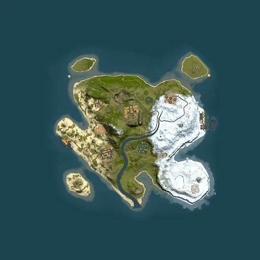 Rust map seed 2106436049, 2500x2500m top-down preview