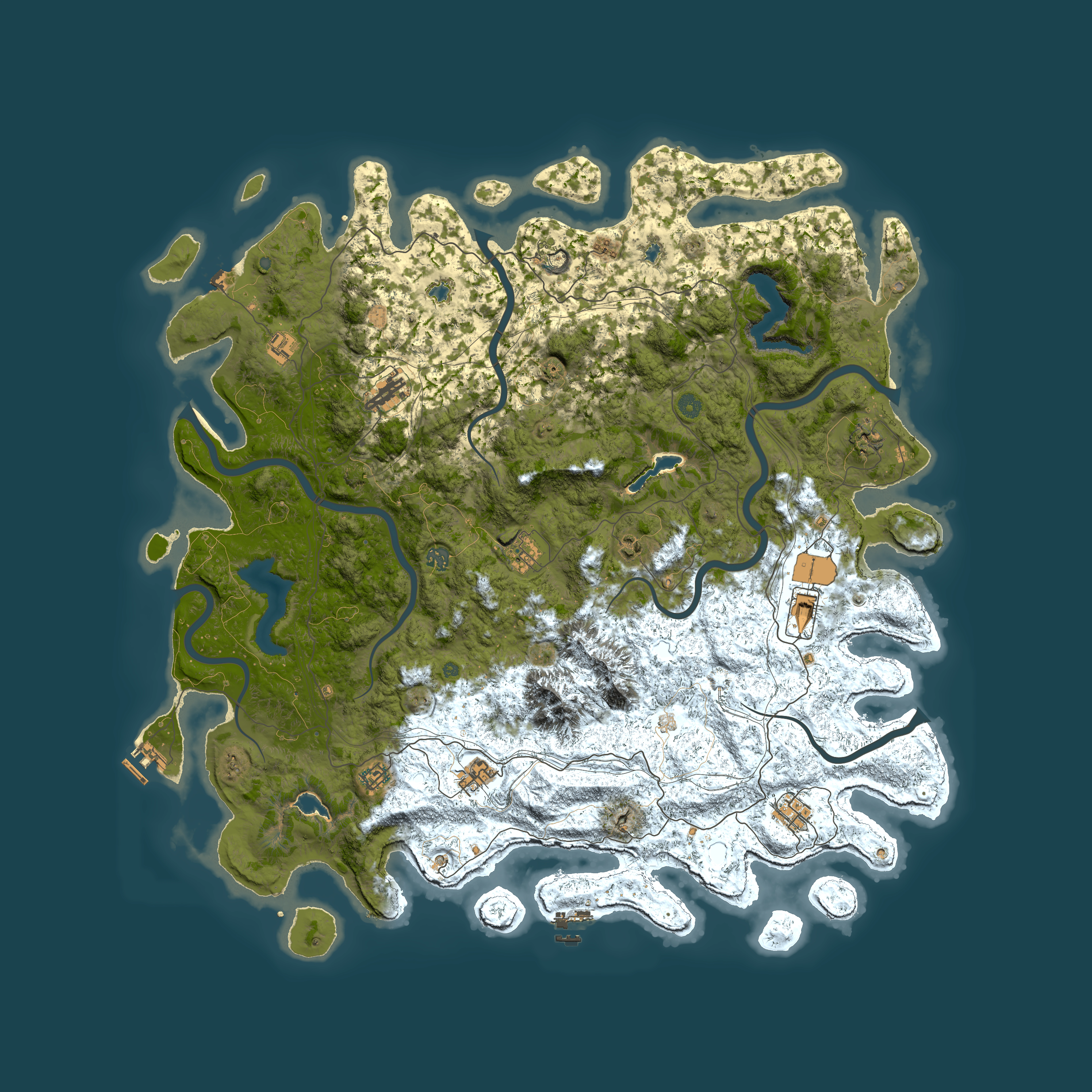 Full top-down render of Rust map seed 124146749, 5500x5500m
