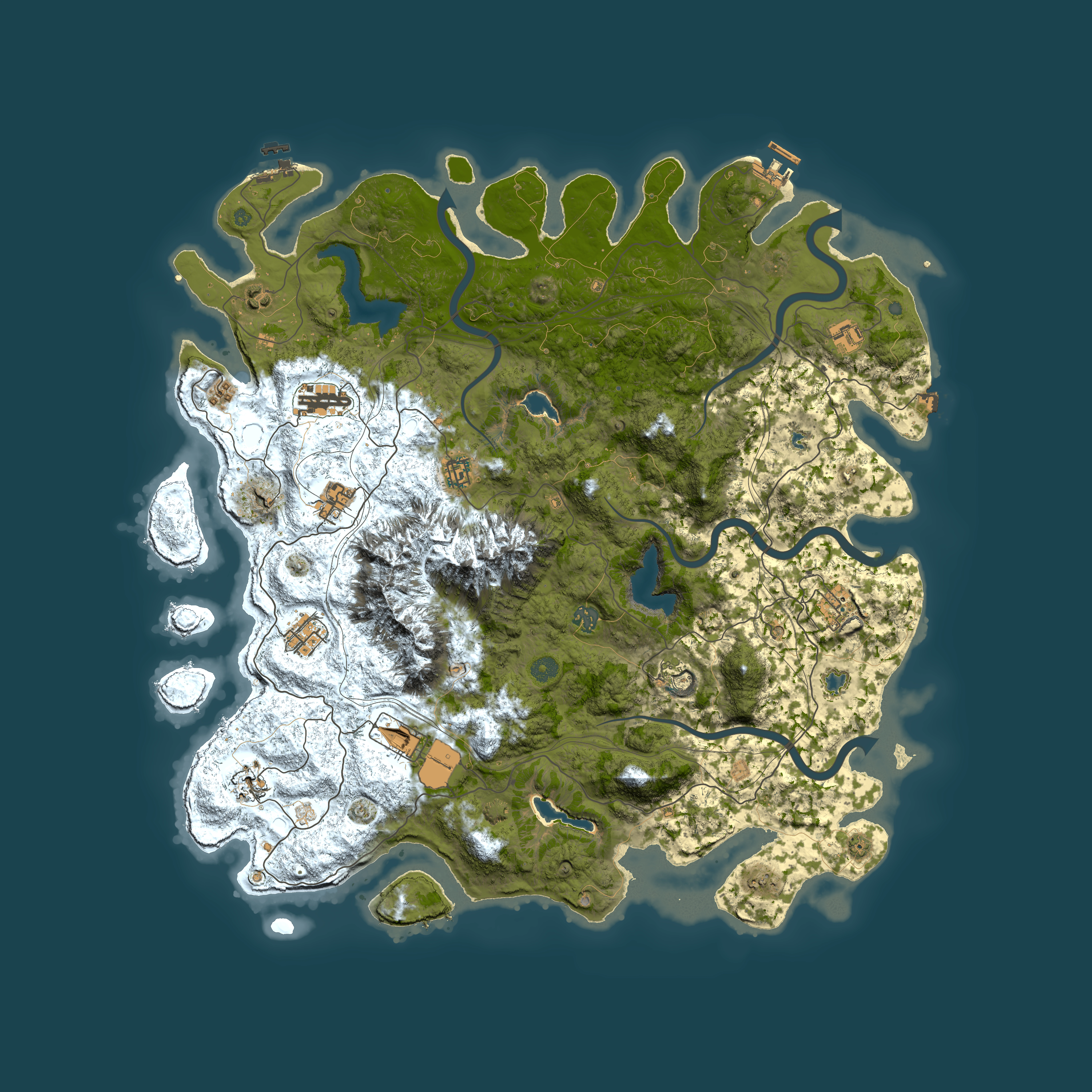 Full top-down render of Rust map seed 1511751567, 5000x5000m