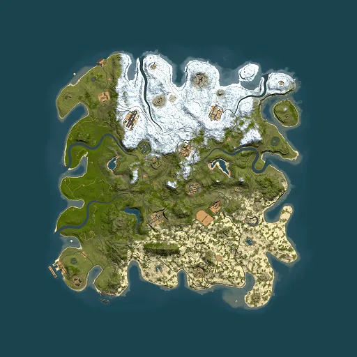 Rust map seed 358200367, 4500x4500m top-down preview