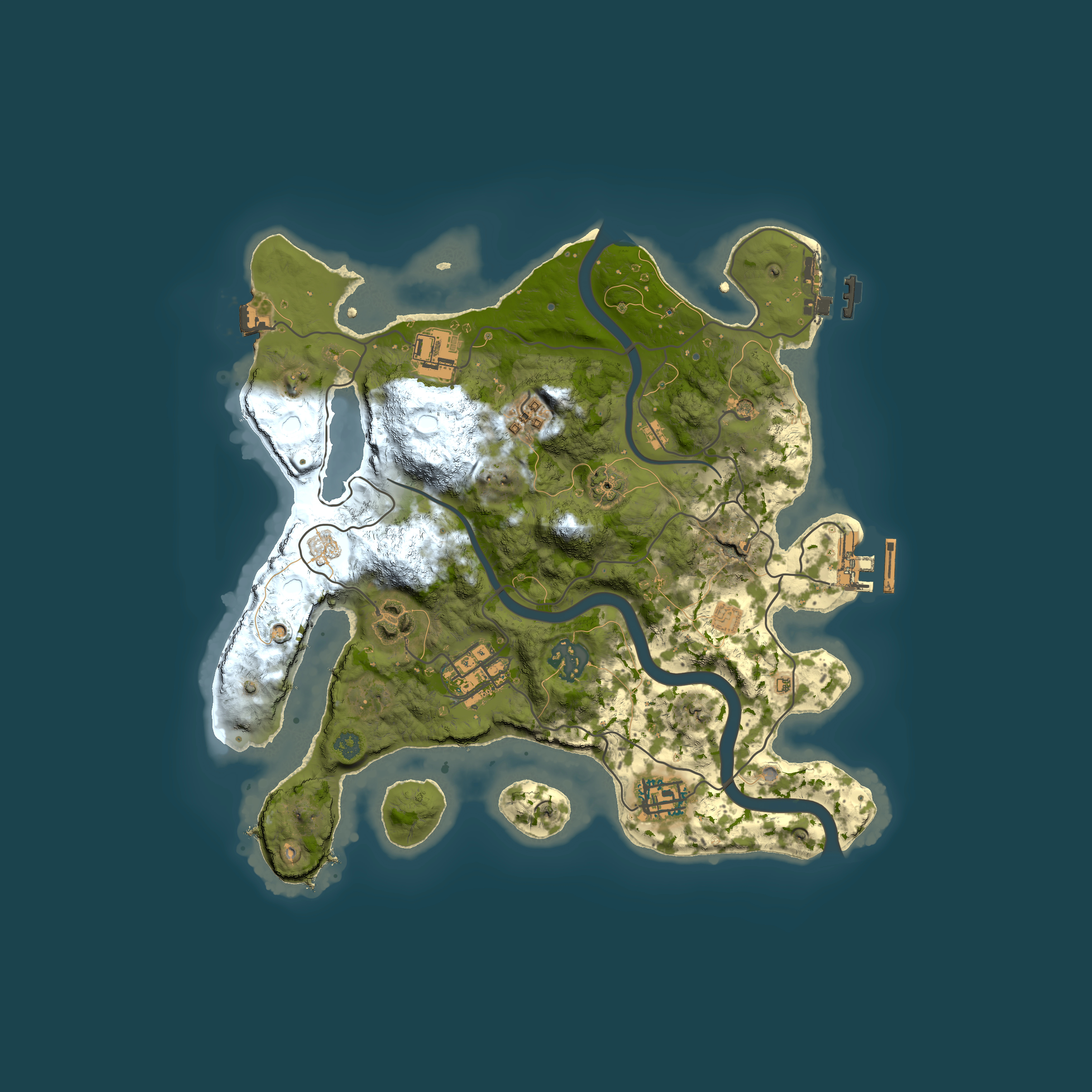 Full top-down render of Rust map seed 1941476891, 3000x3000m