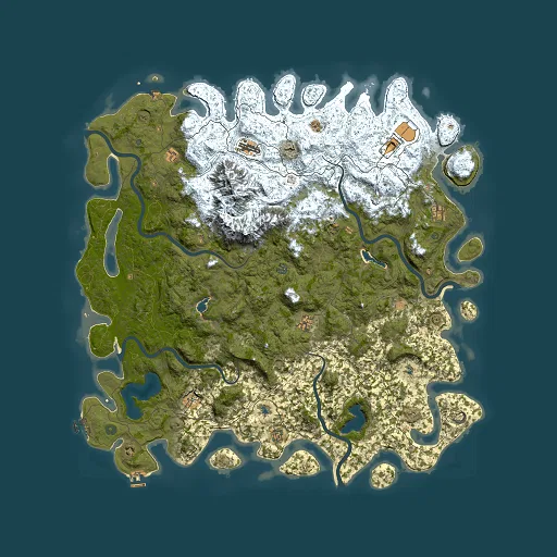 Rust map seed 44664724, 6000x6000m top-down preview