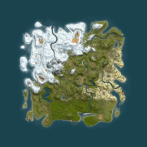 Rust map seed 534608936, 5000x5000m top-down preview