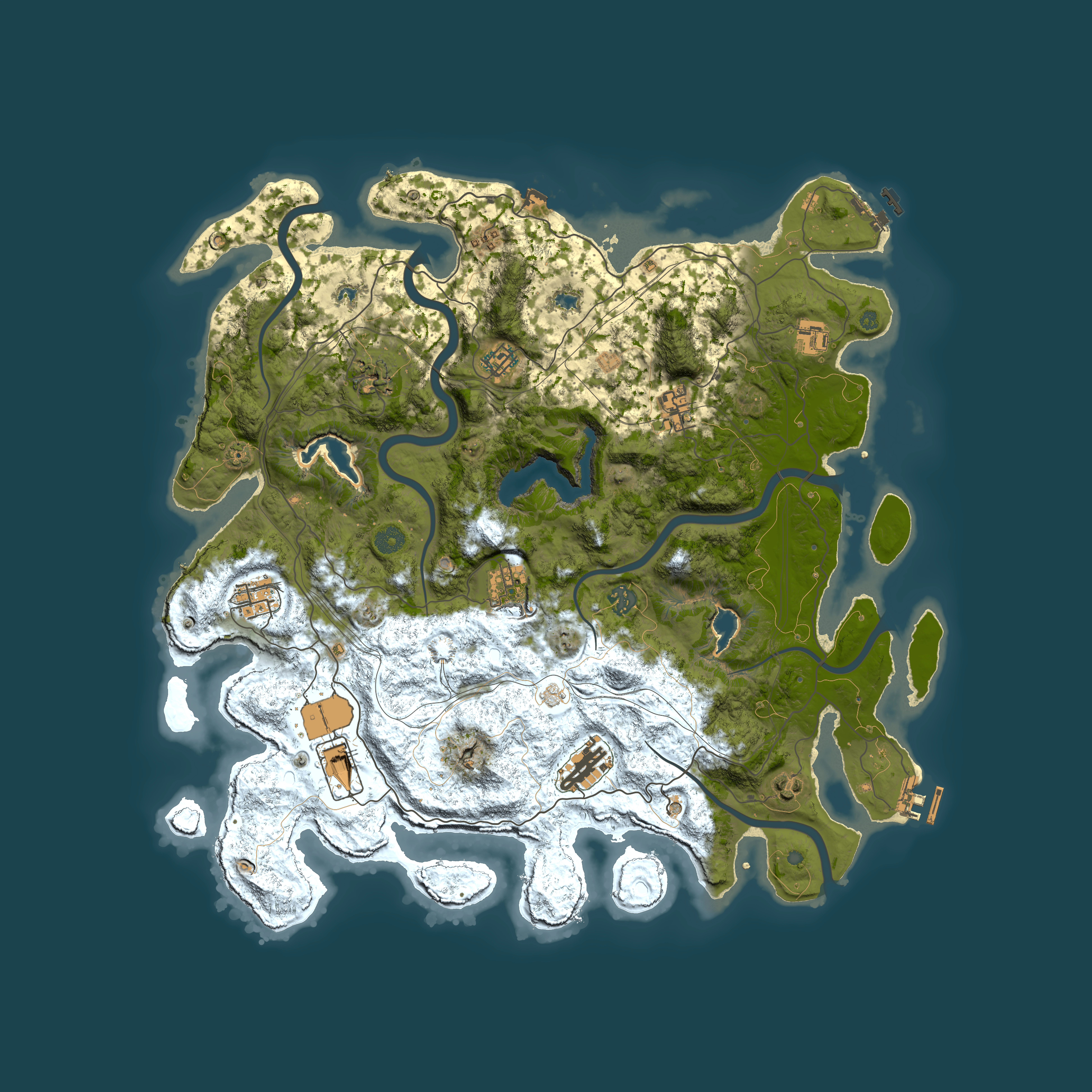 Full top-down render of Rust map seed 658450419, 4500x4500m