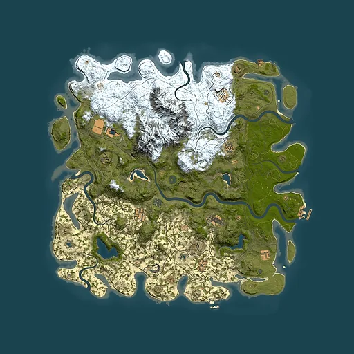 Rust map seed 1463462675, 5000x5000m top-down preview