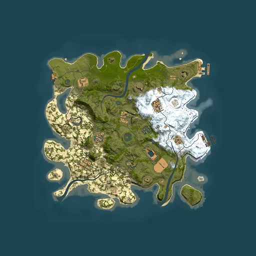 Rust map seed 576864899, 3500x3500m top-down preview