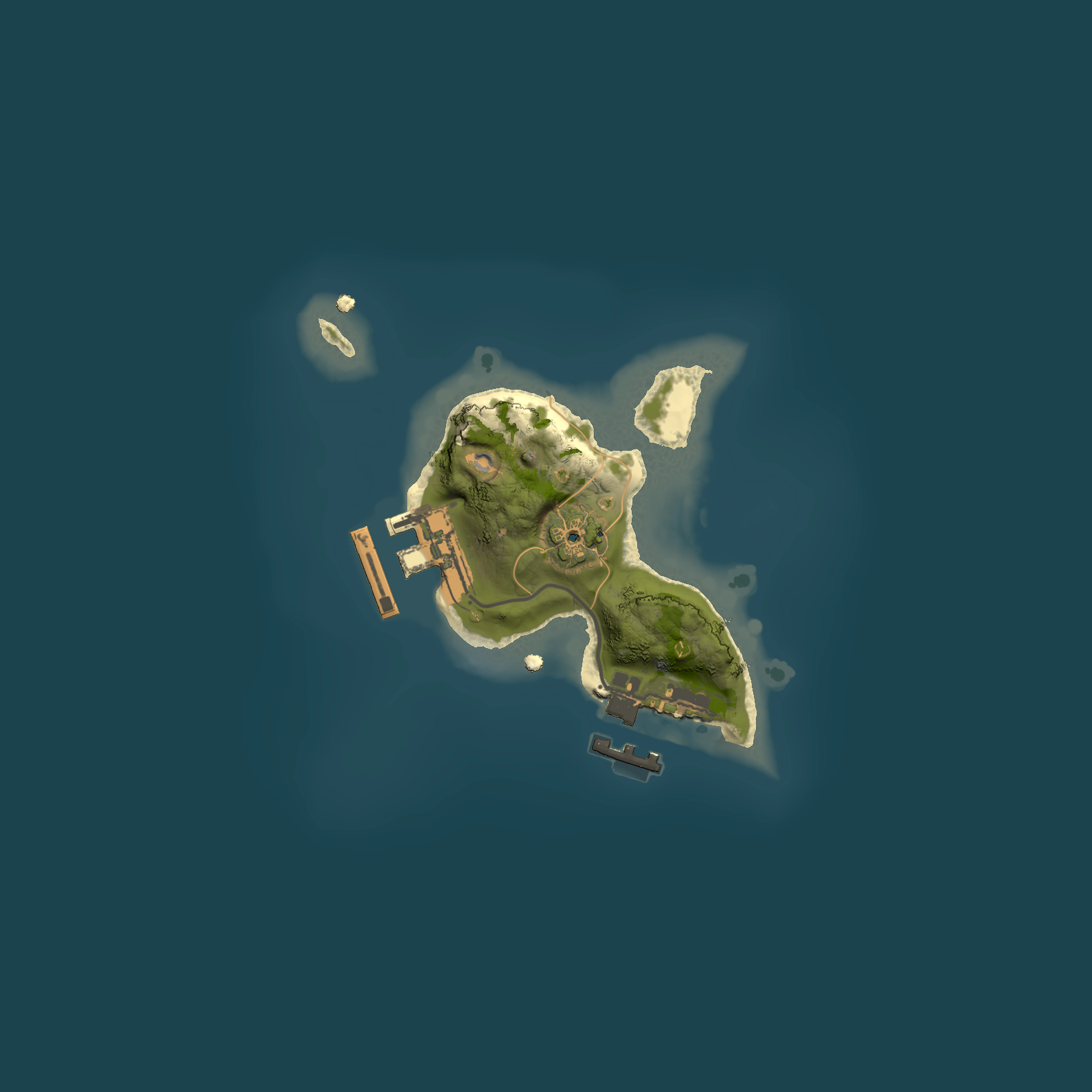 Full top-down render of Rust map seed 1813296685, 1500x1500m