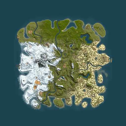 Rust map seed 599096401, 5000x5000m top-down preview