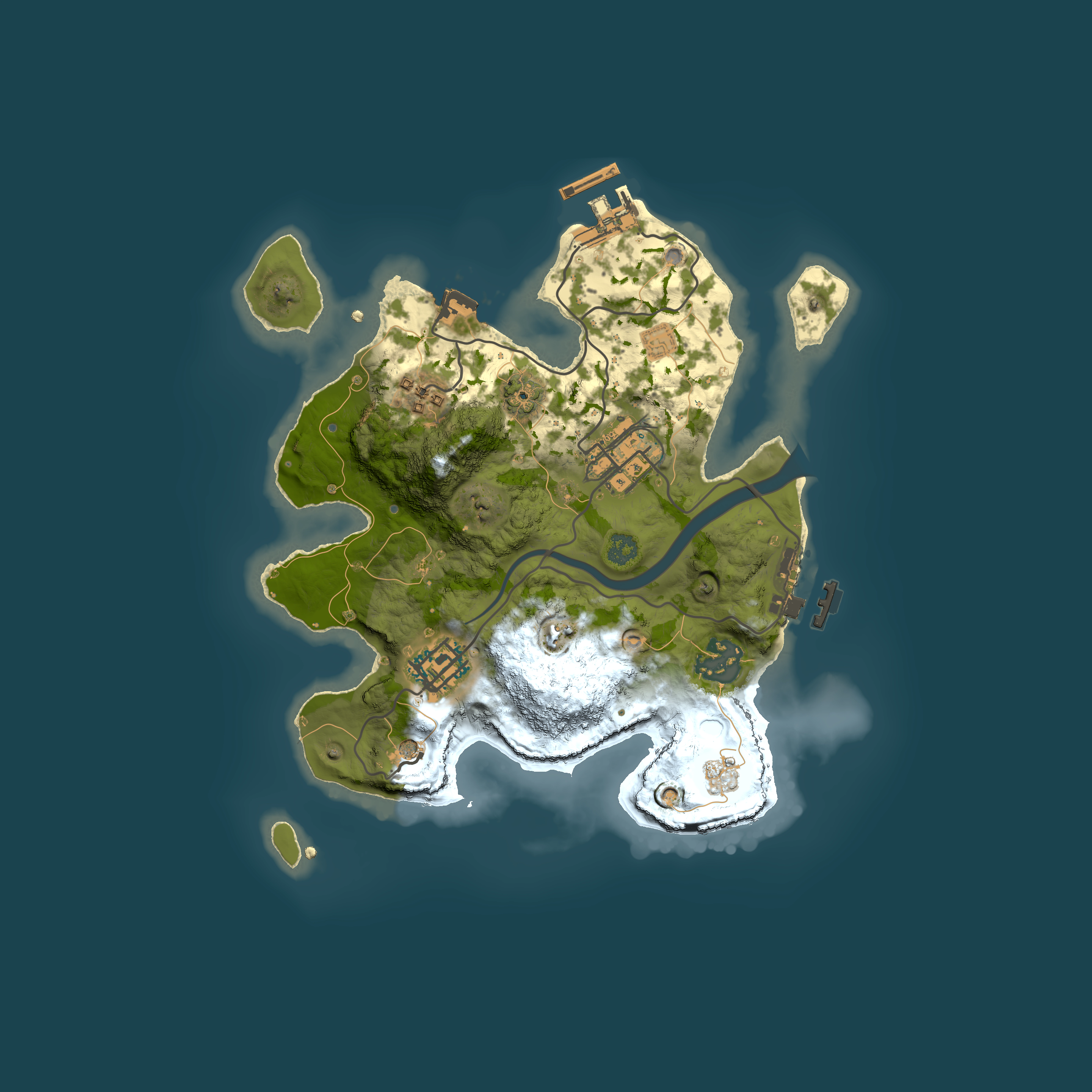 Full top-down render of Rust map seed 1272734983, 2500x2500m