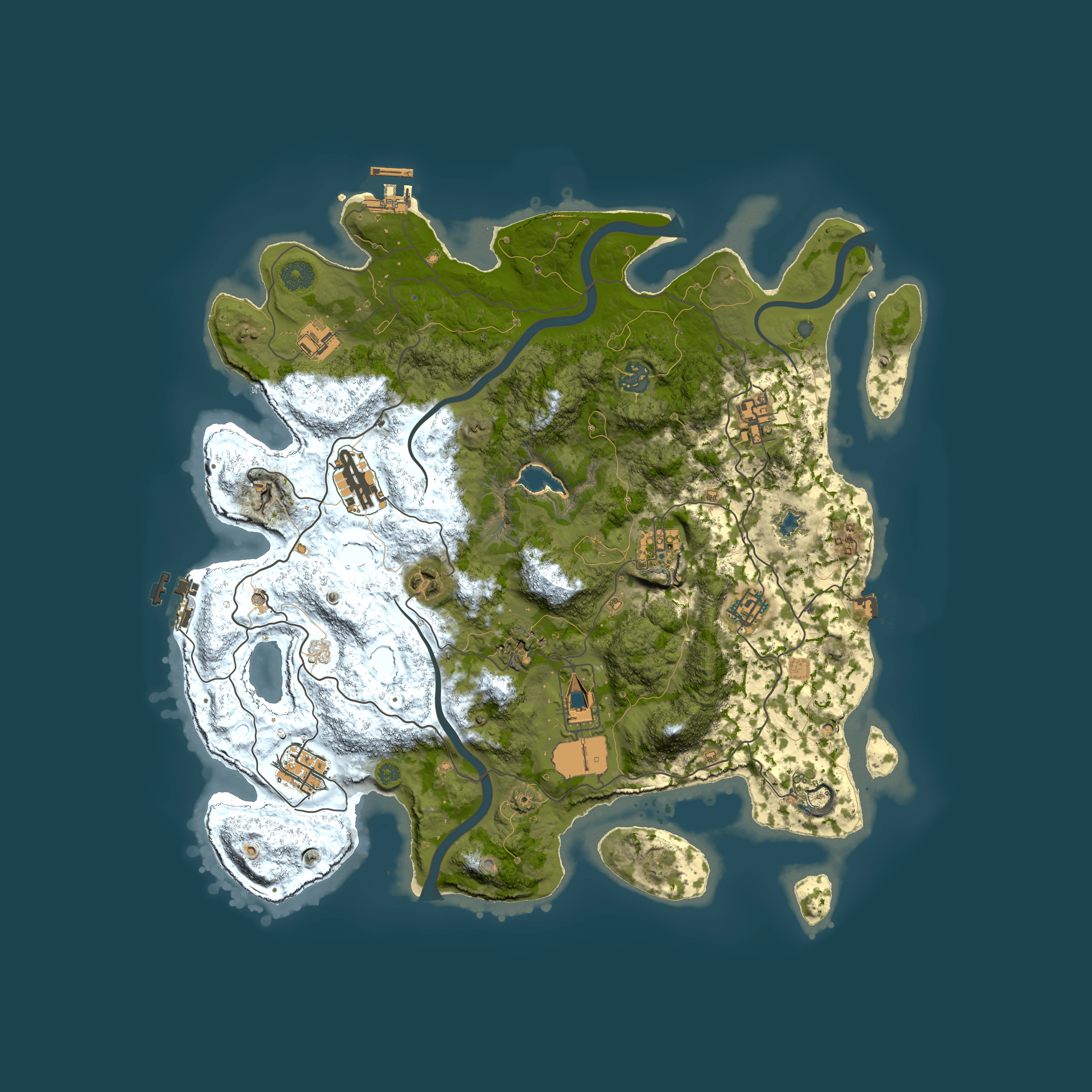 Full top-down render of Rust map seed 1351479168, 4000x4000m
