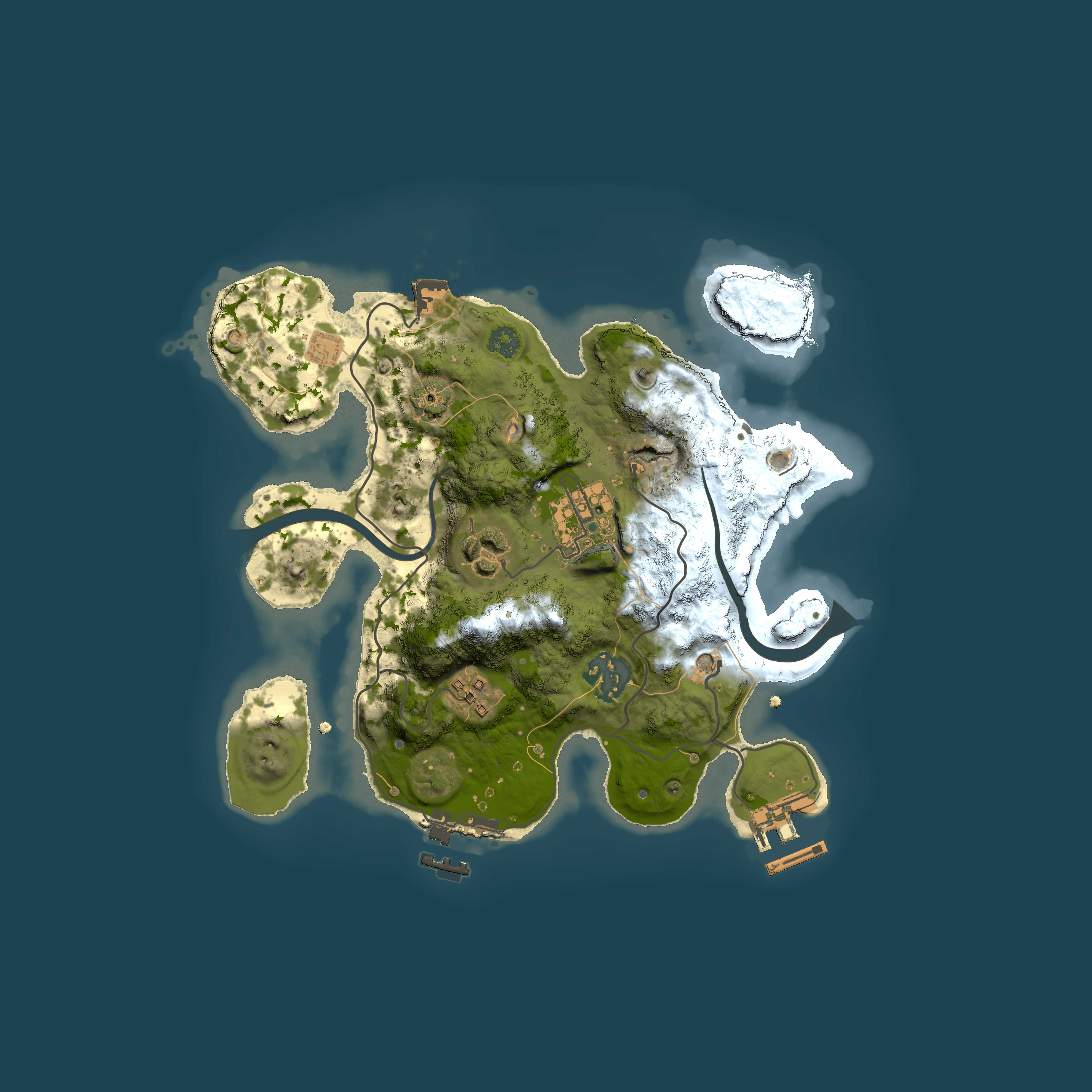 Full top-down render of Rust map seed 426102815, 2500x2500m