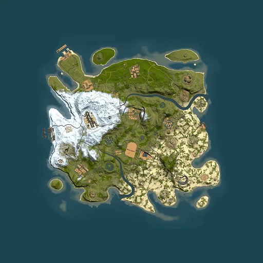 Rust map seed 995361932, 3500x3500m top-down preview