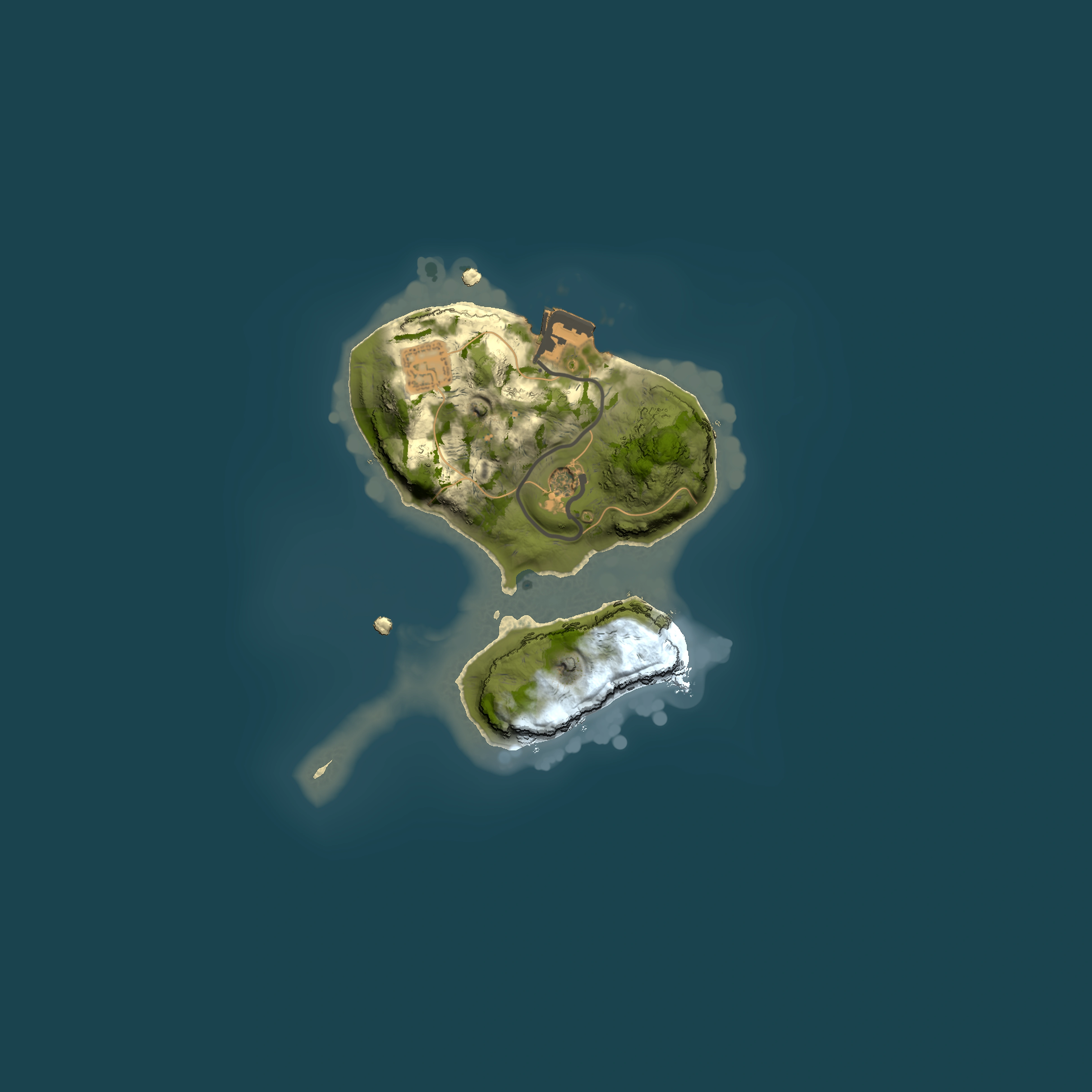 Full top-down render of Rust map seed 1279708930, 1500x1500m