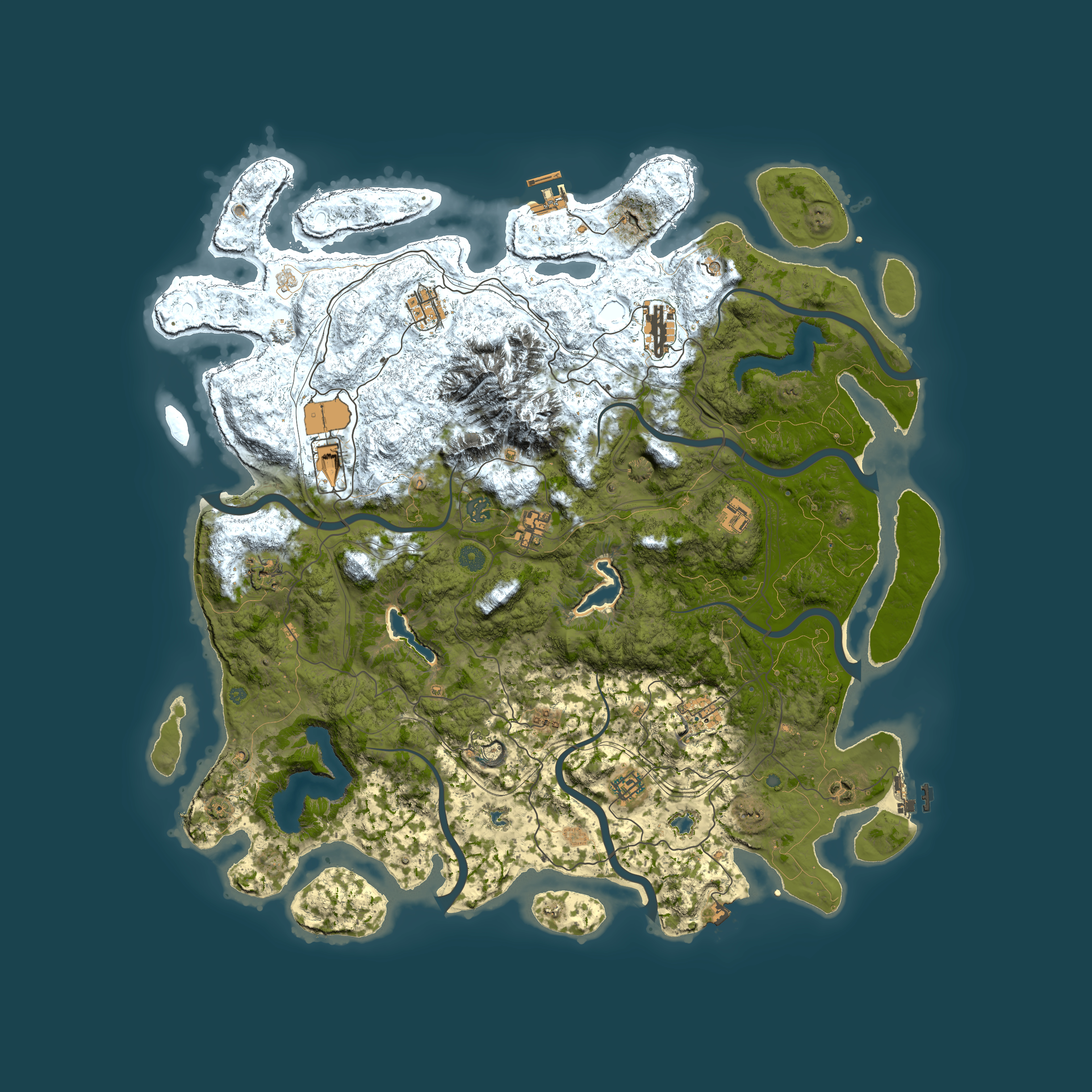 Full top-down render of Rust map seed 1226534035, 5000x5000m