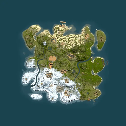 Rust map seed 634010425, 3500x3500m top-down preview