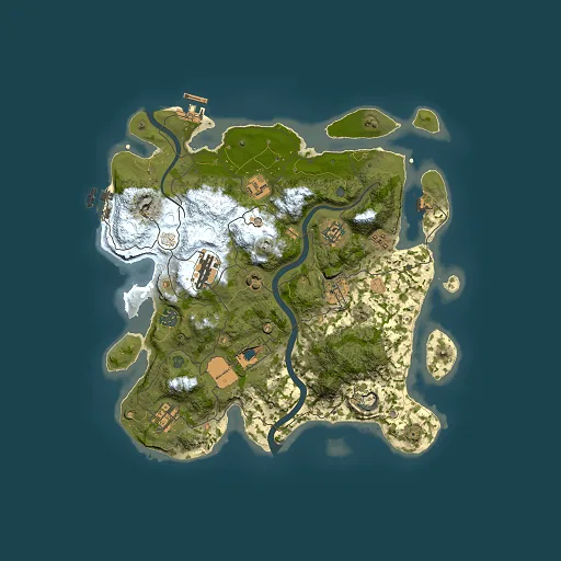Rust map seed 1949182285, 3500x3500m top-down preview