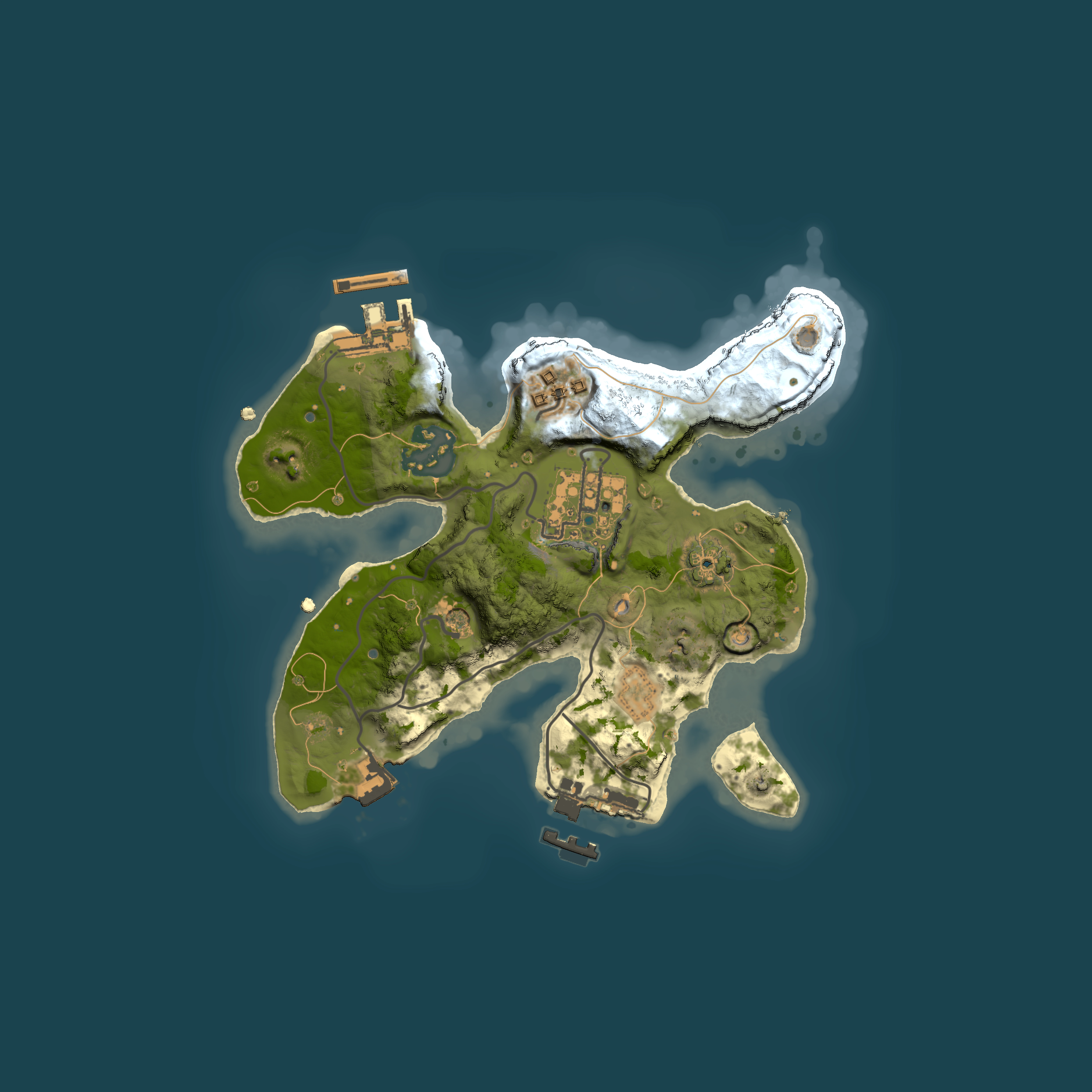 Full top-down render of Rust map seed 826316376, 2000x2000m