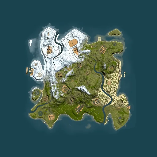 Rust map seed 1573051450, 3500x3500m top-down preview