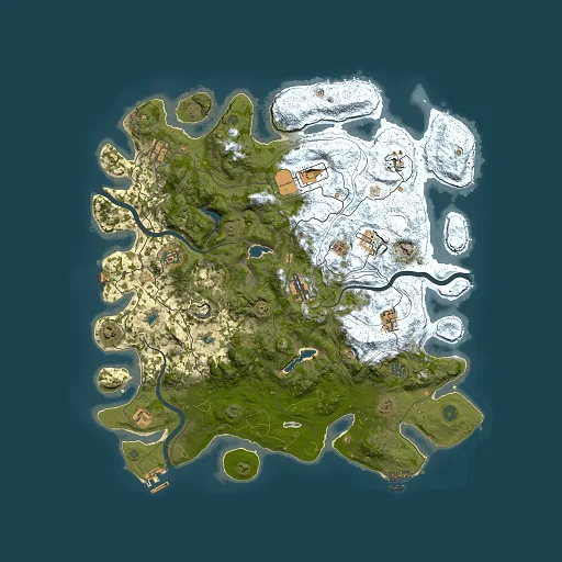 Rust map seed 1299285218, 4500x4500m top-down preview