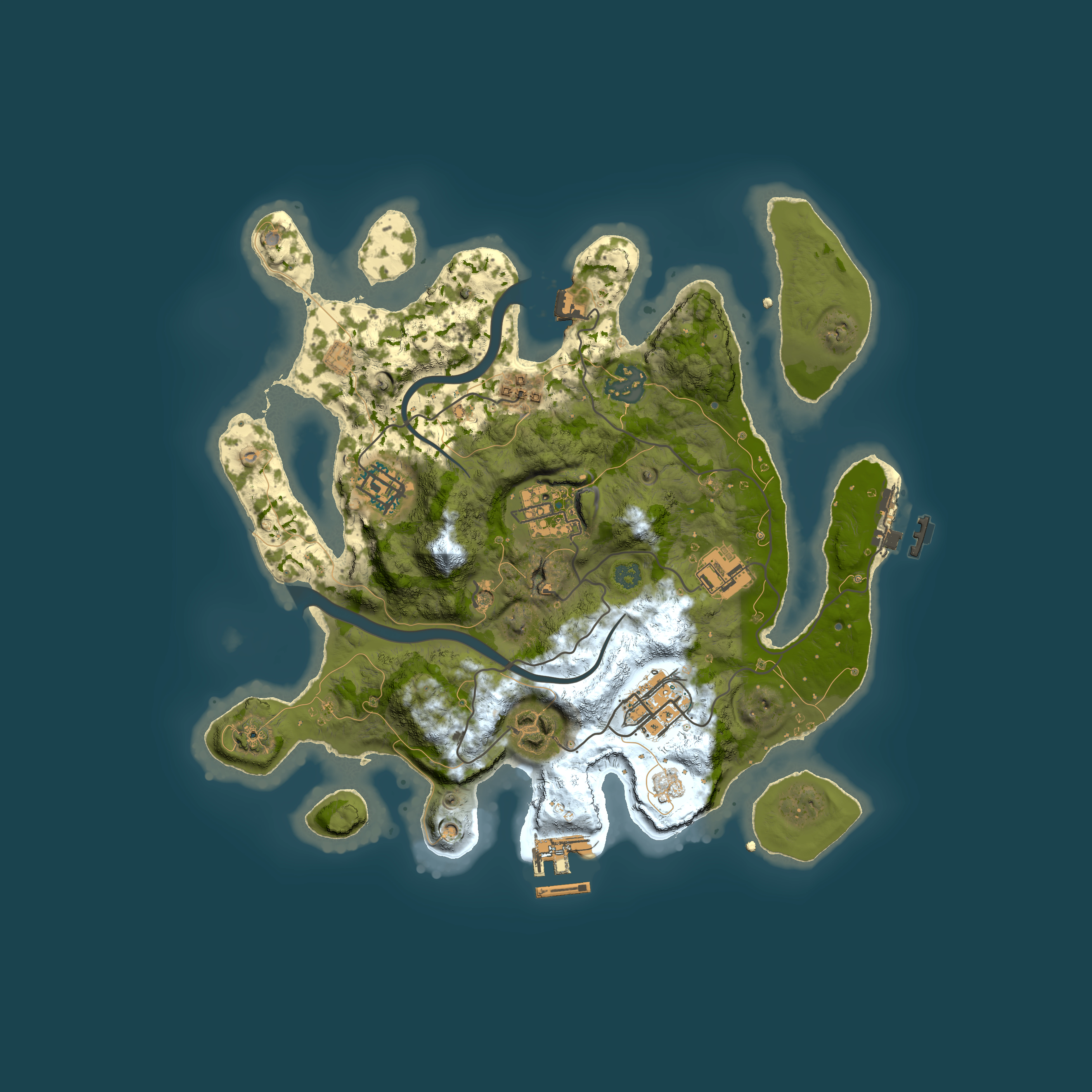 Full top-down render of Rust map seed 781635703, 3000x3000m