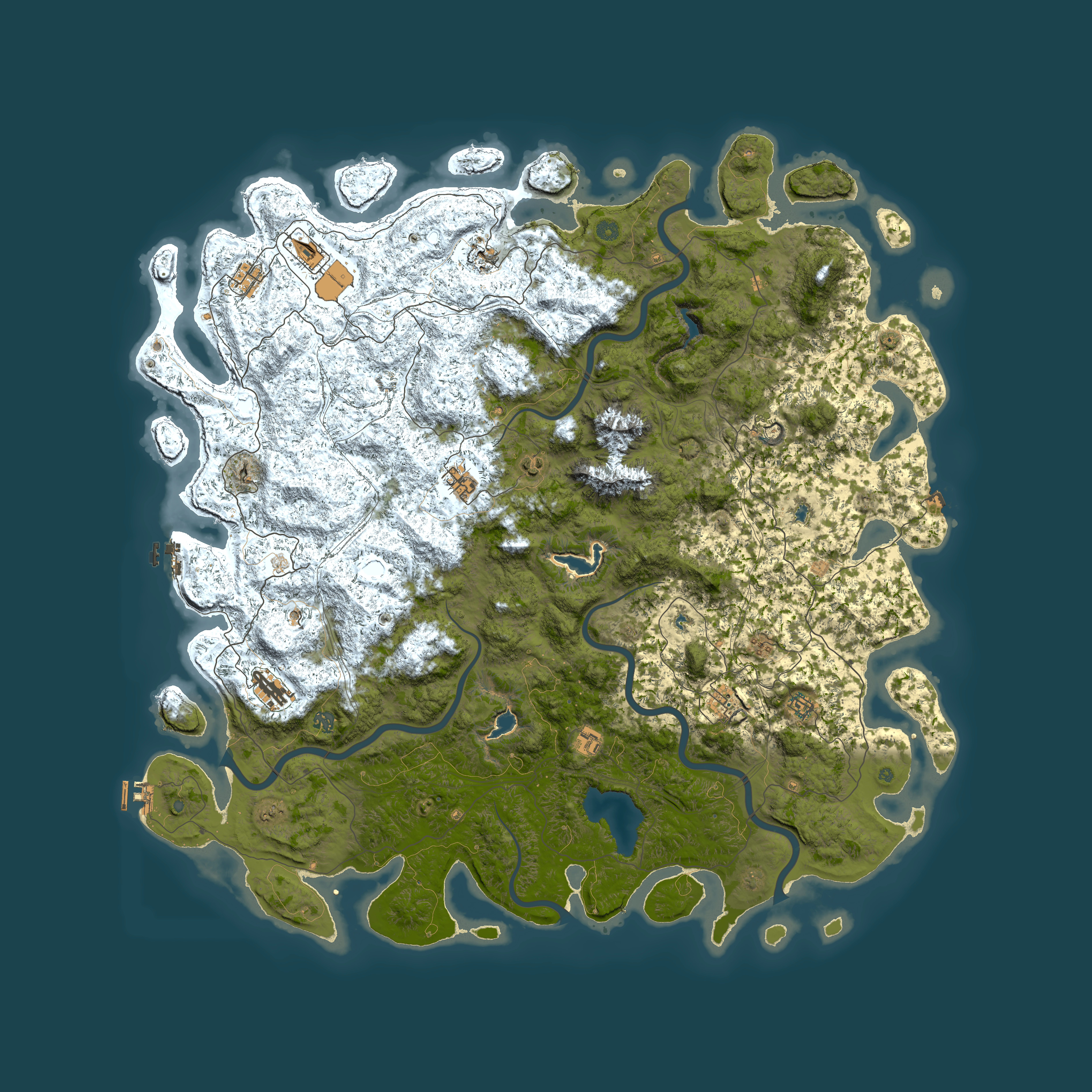 Full top-down render of Rust map seed 1873931520, 6000x6000m
