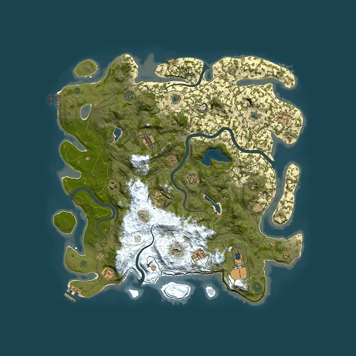 Rust map seed 1515101083, 4500x4500m top-down preview