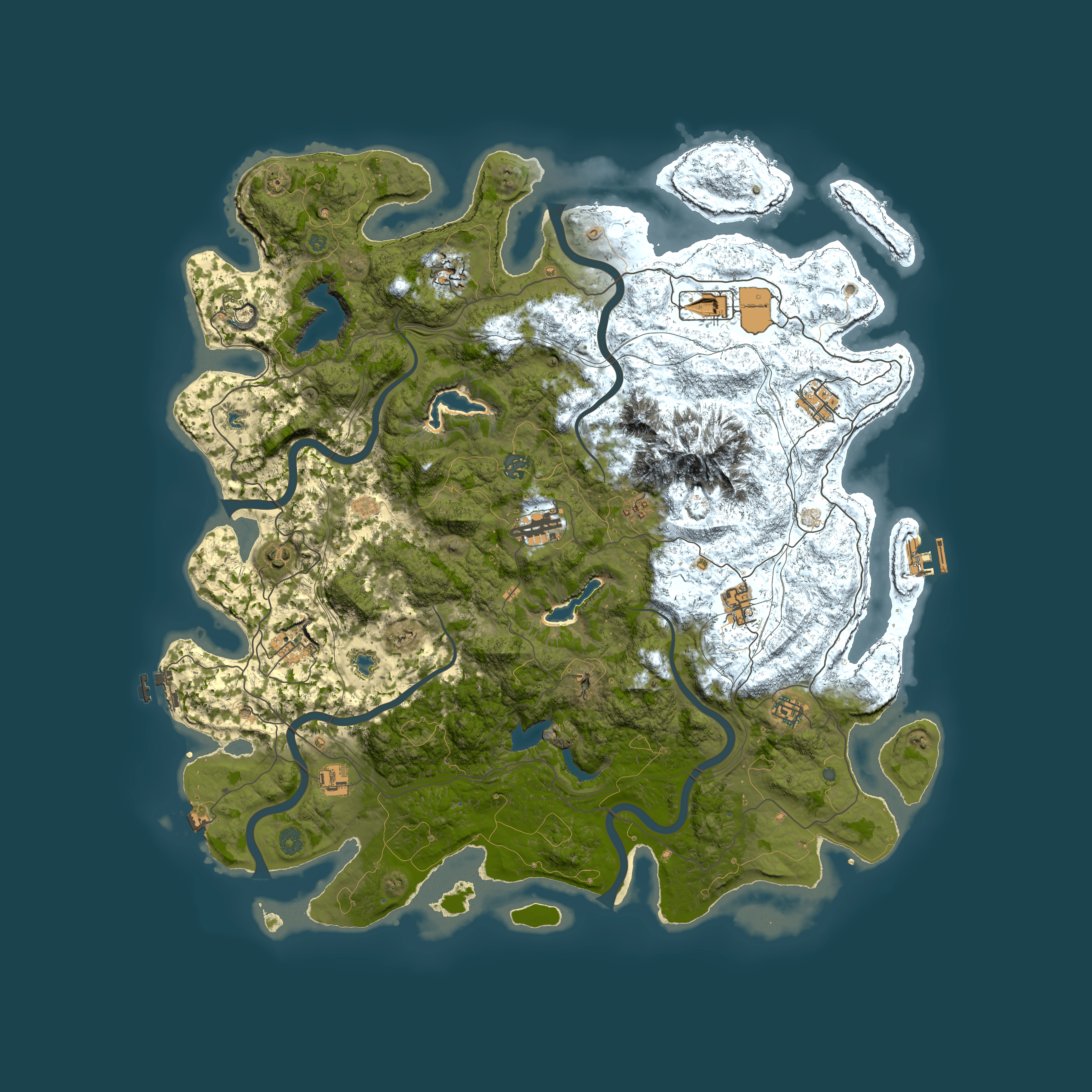 Full top-down render of Rust map seed 950973330, 5000x5000m