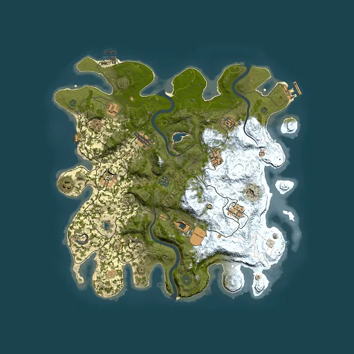 Rust map seed 1445227583, 4000x4000m top-down preview