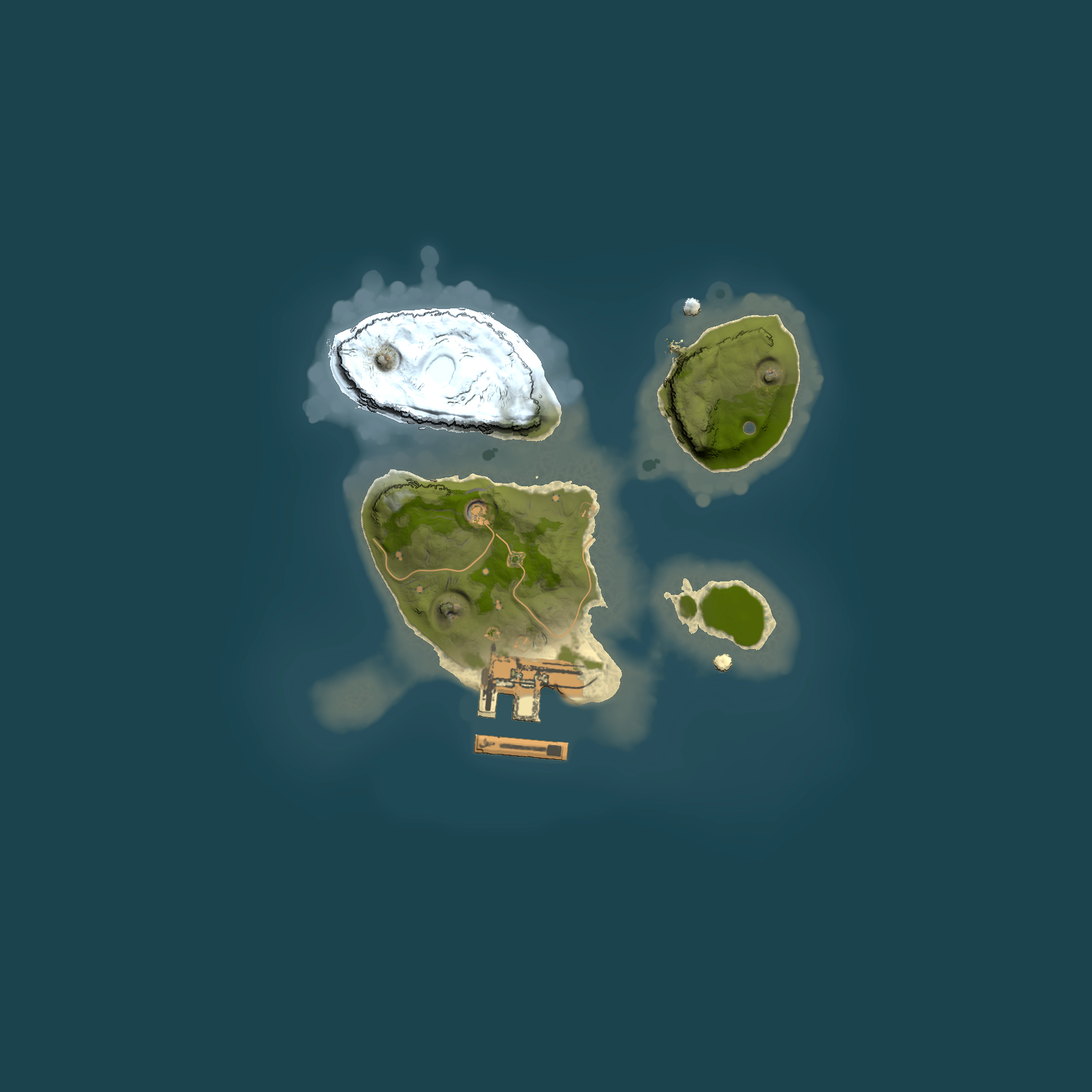 Full top-down render of Rust map seed 1861836848, 1500x1500m