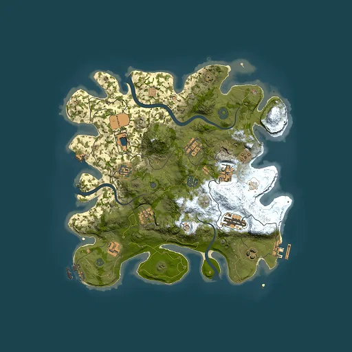 Rust map seed 594840258, 3500x3500m top-down preview