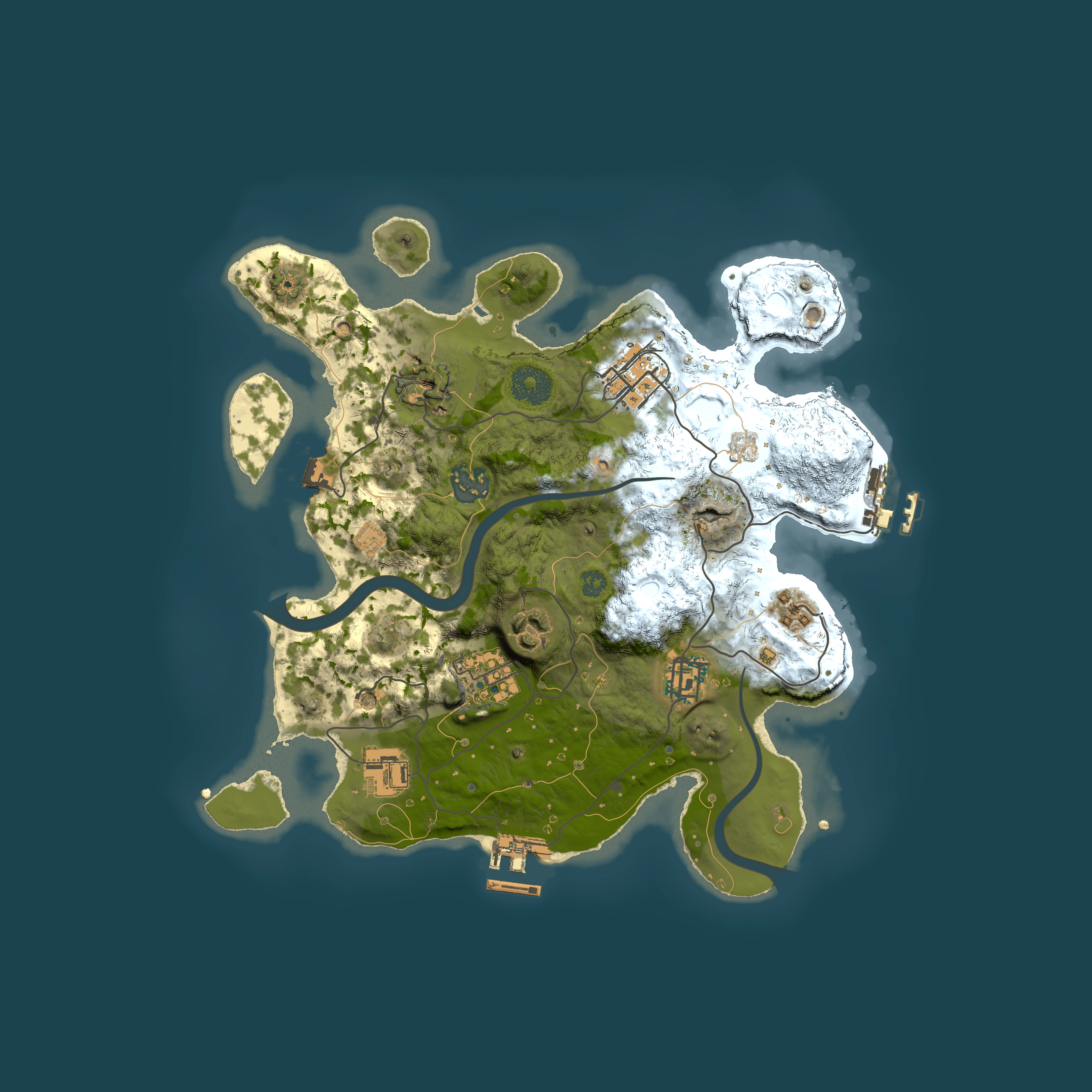 Full top-down render of Rust map seed 894301493, 3000x3000m