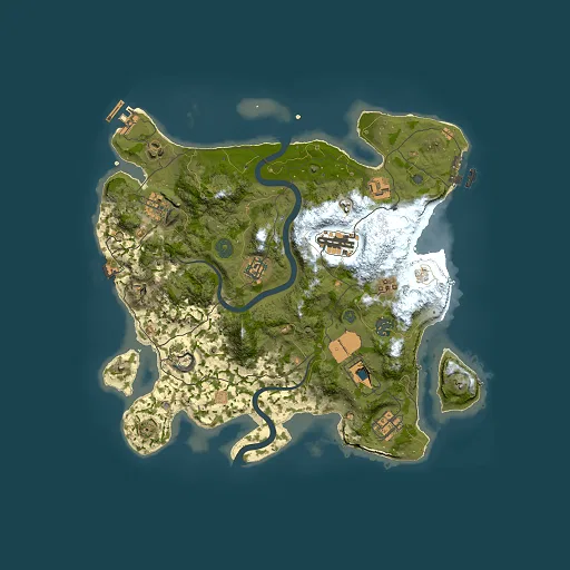 Rust map seed 250231341, 3500x3500m top-down preview