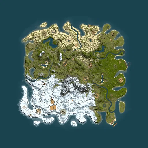Rust map seed 1491532671, 5000x5000m top-down preview