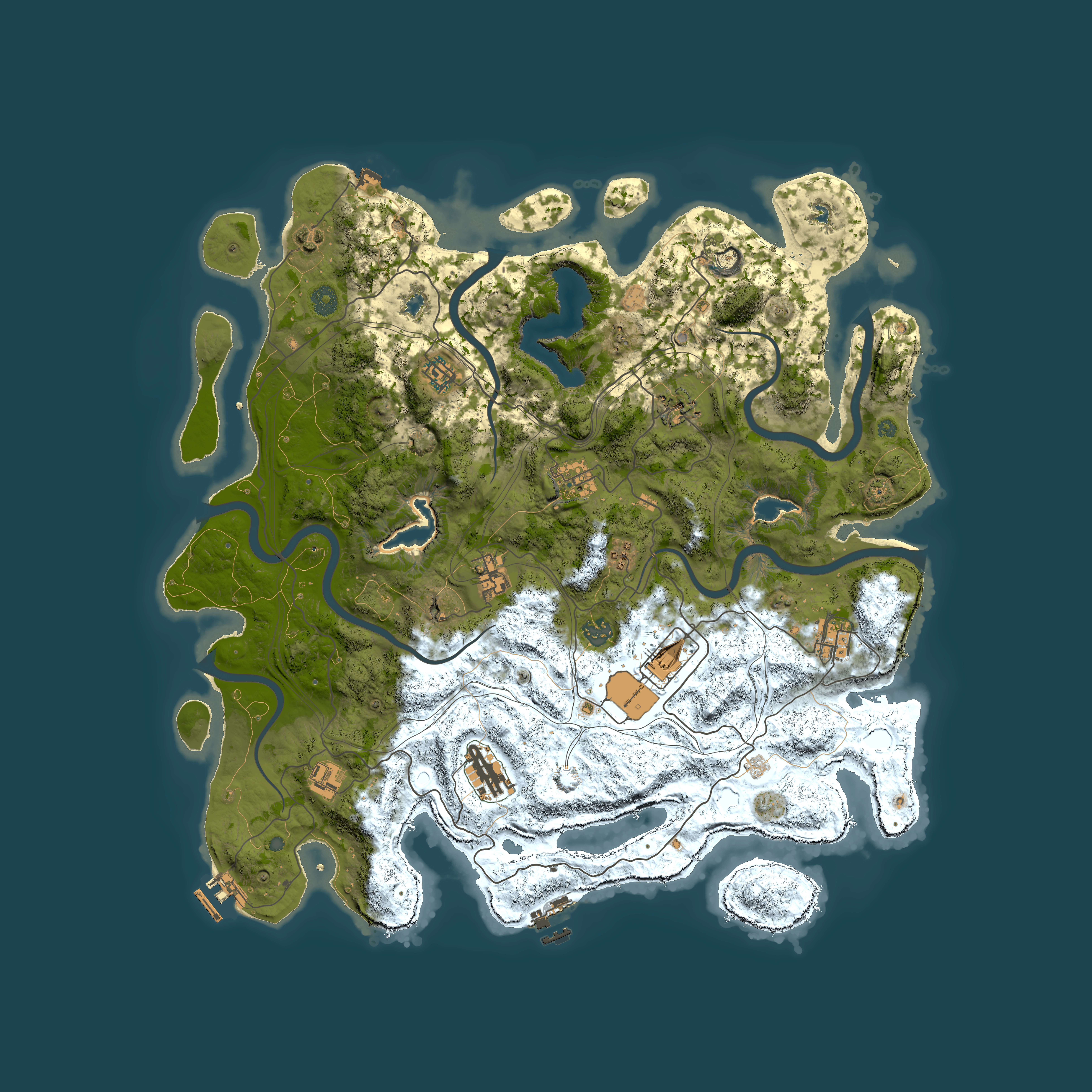 Full top-down render of Rust map seed 834561474, 4500x4500m