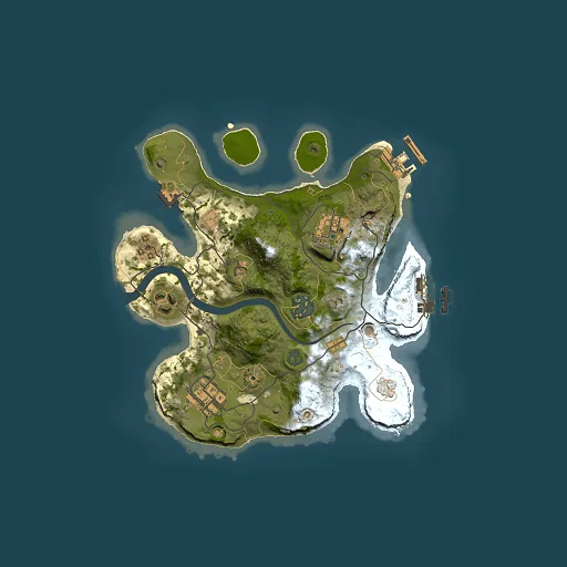 Rust map seed 497581881, 2500x2500m top-down preview