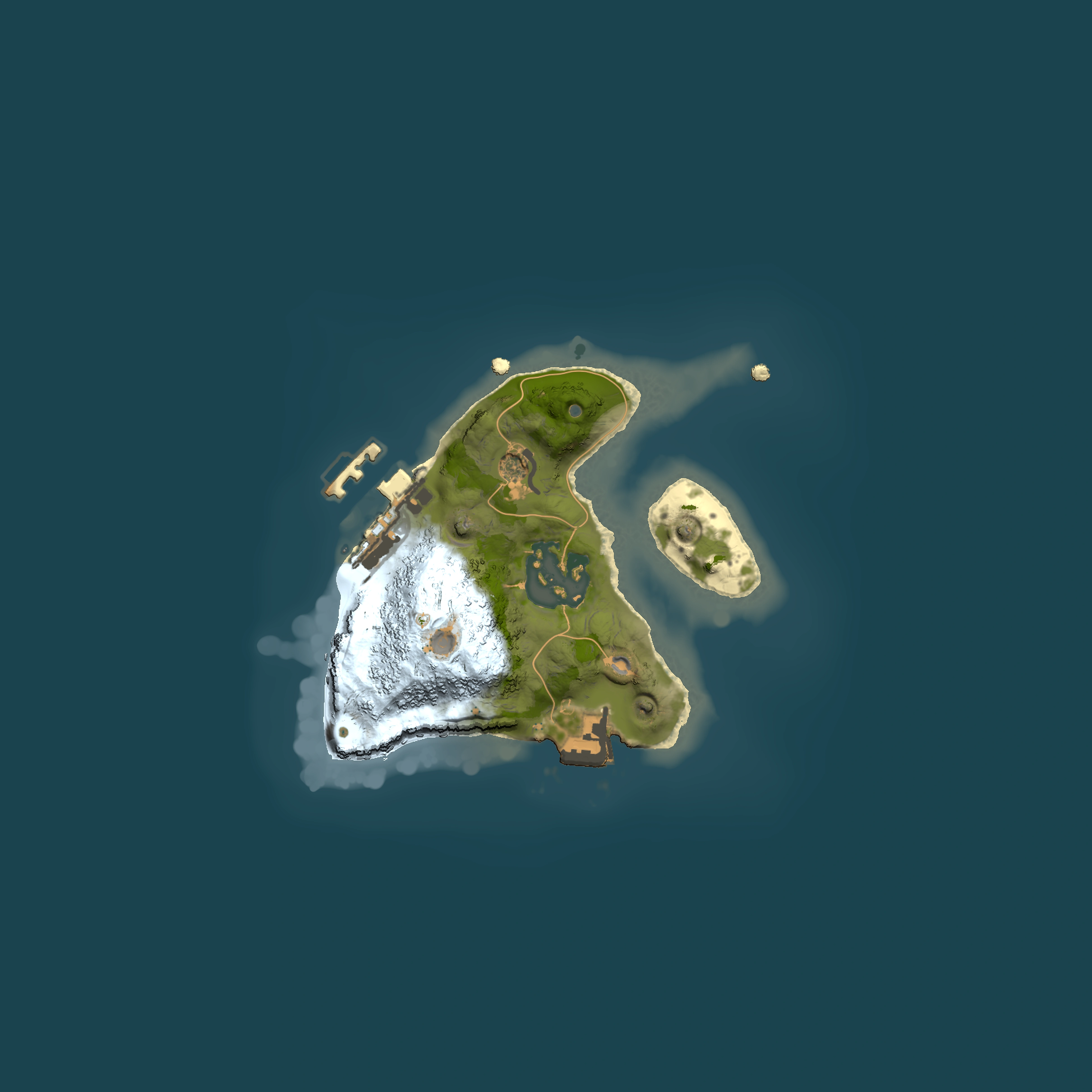 Full top-down render of Rust map seed 1699491528, 1500x1500m