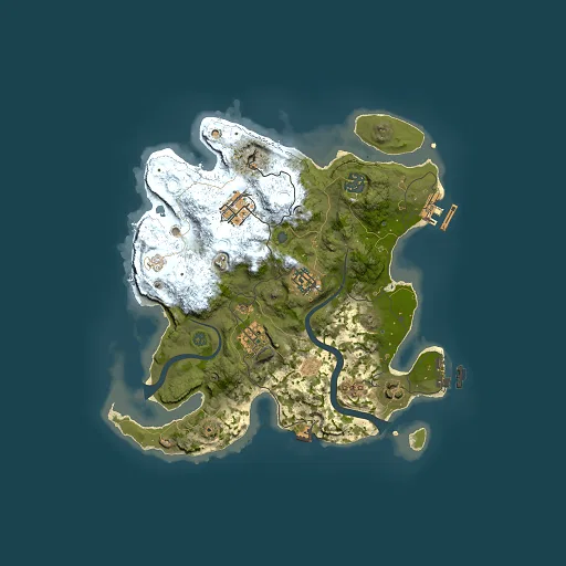 Rust map seed 734974579, 3000x3000m top-down preview