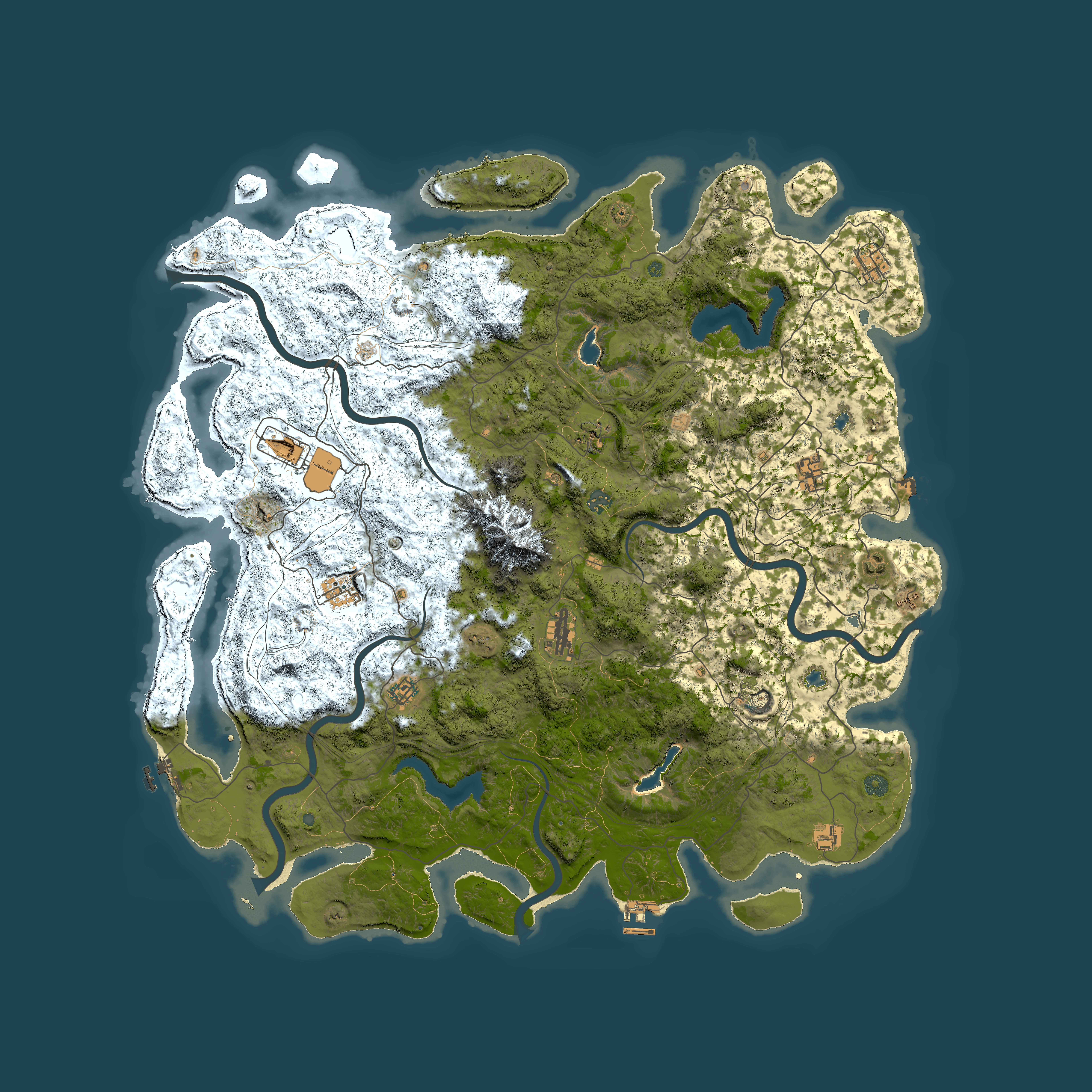 Full top-down render of Rust map seed 142770095, 5500x5500m