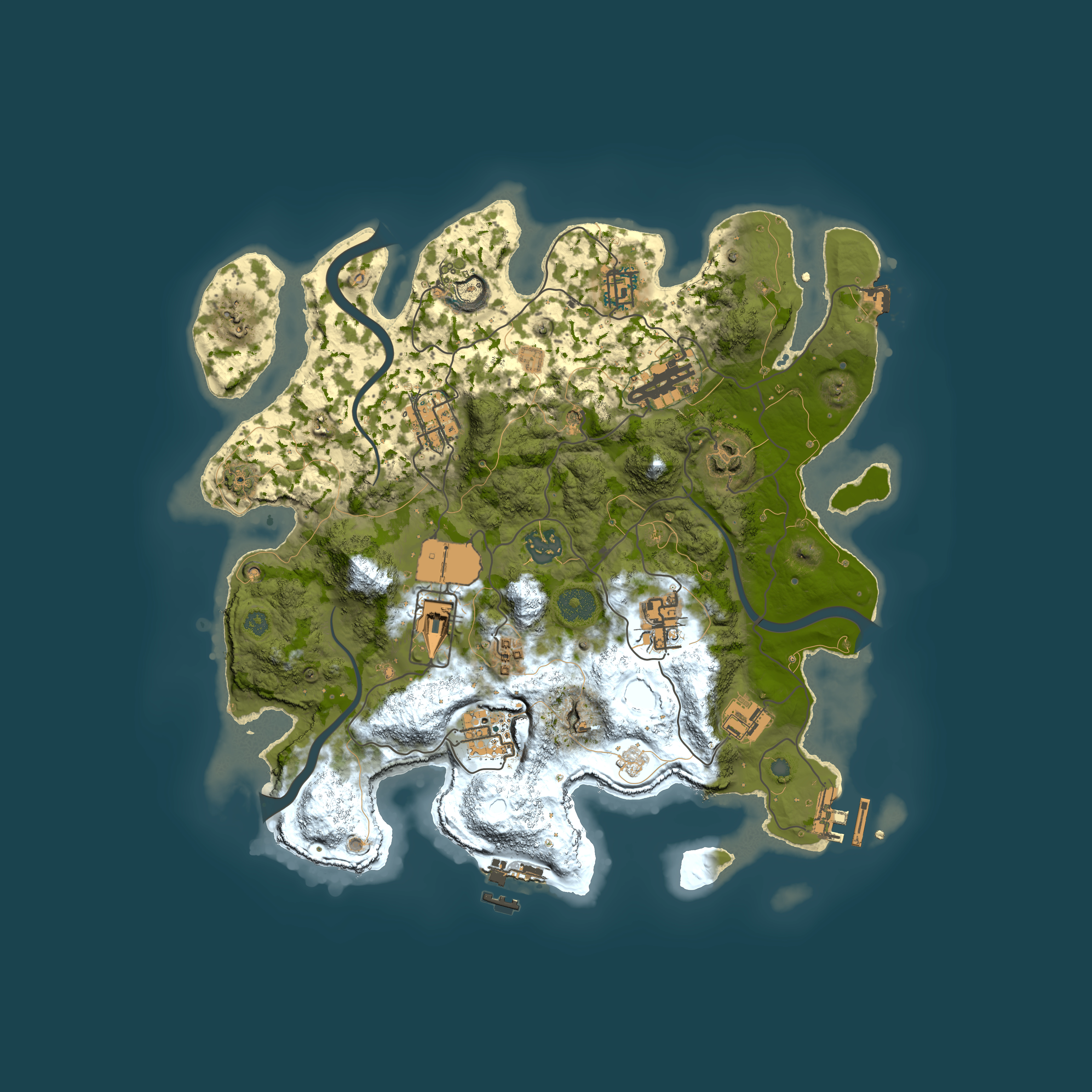 Full top-down render of Rust map seed 964332251, 3500x3500m