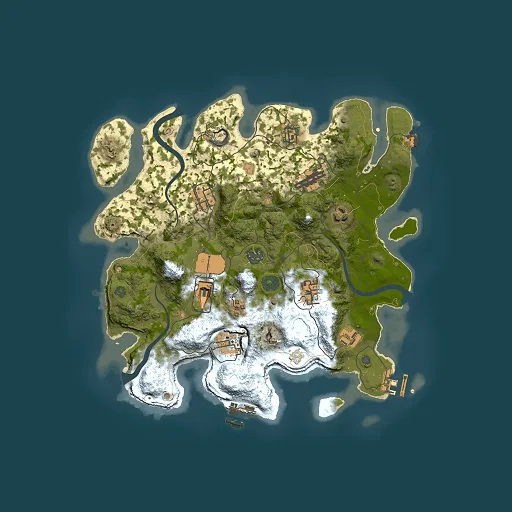 Rust map seed 964332251, 3500x3500m top-down preview