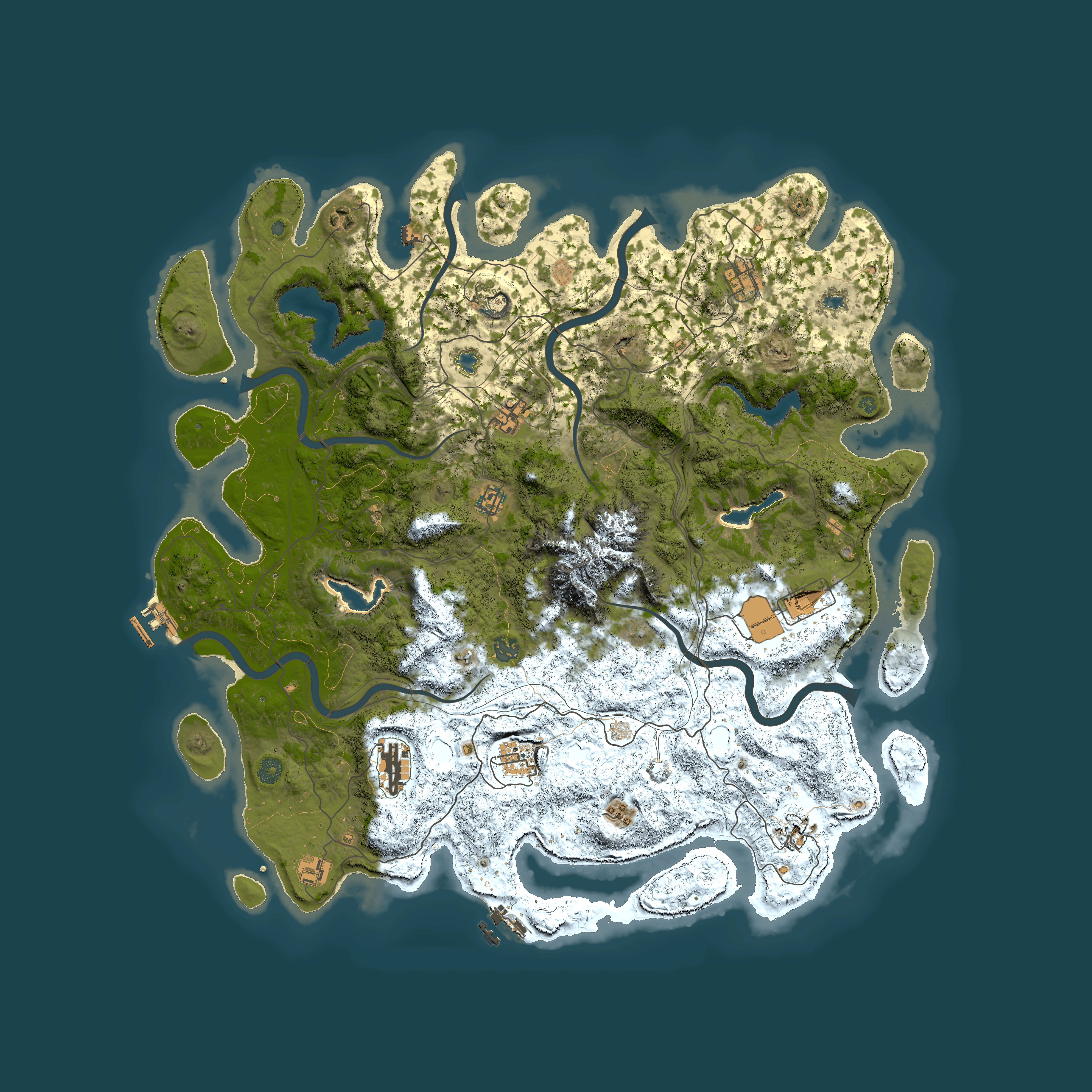 Full top-down render of Rust map seed 1906282242, 5000x5000m