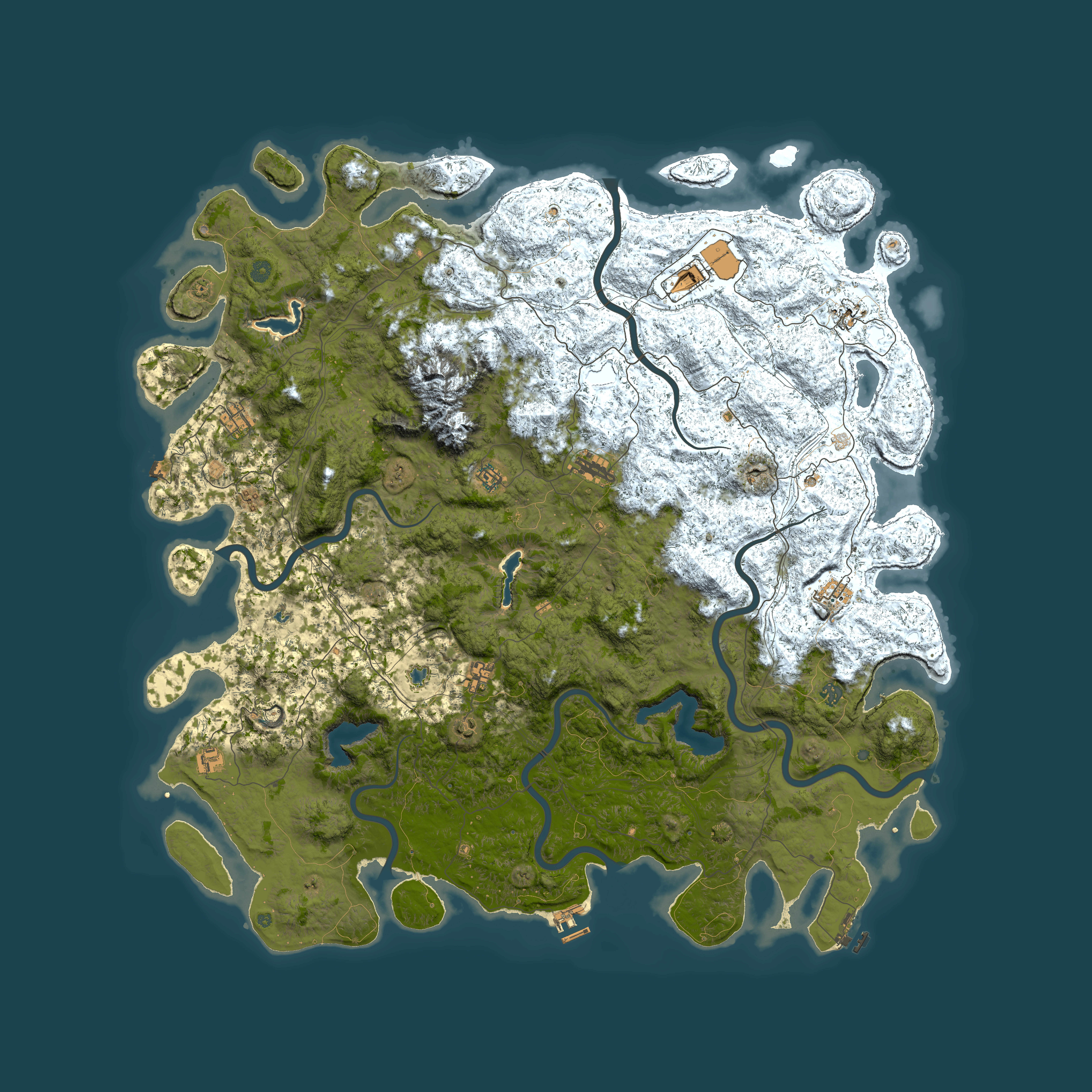 Full top-down render of Rust map seed 573154845, 6000x6000m