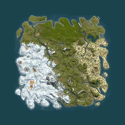 Rust map seed 141289991, 6000x6000m top-down preview