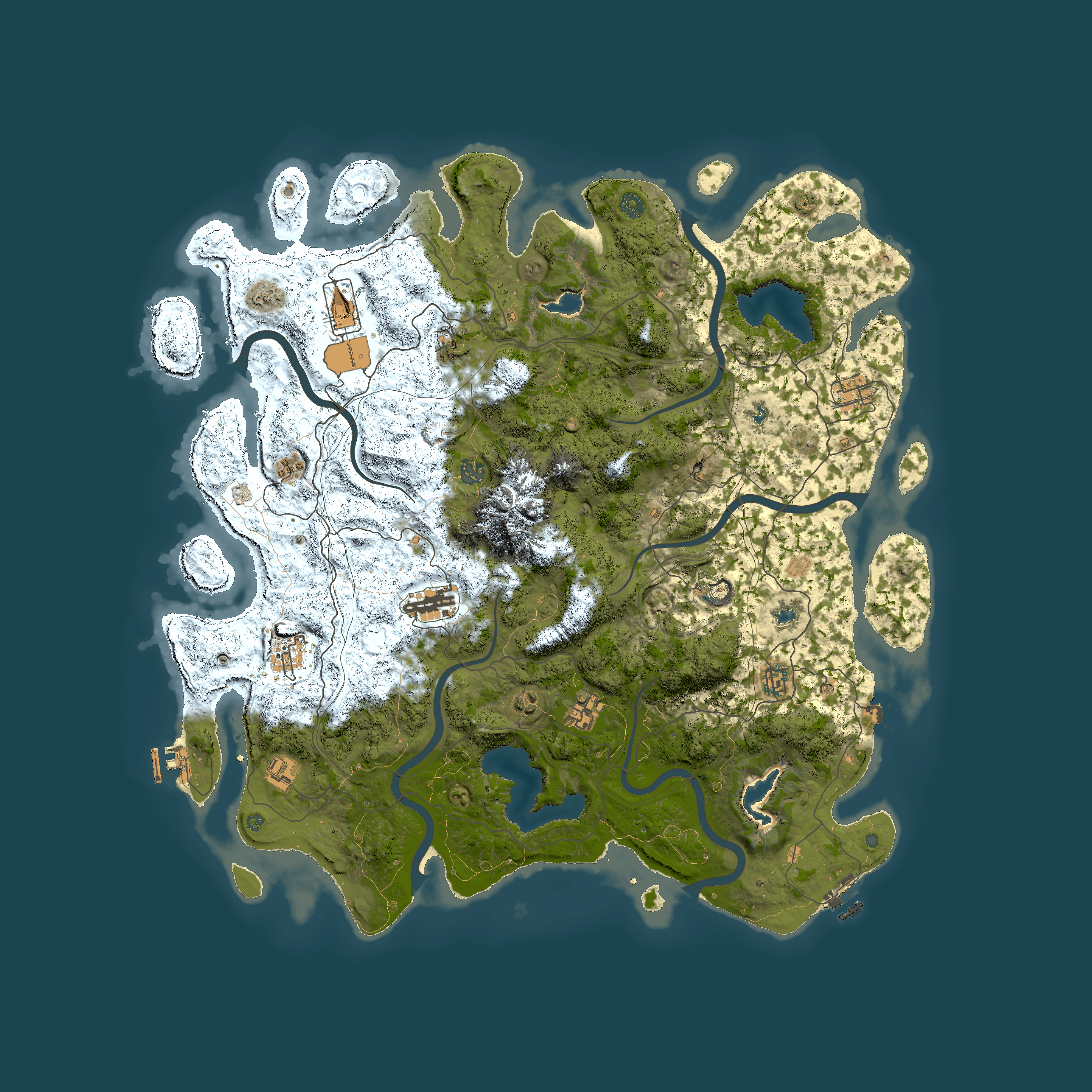 Full top-down render of Rust map seed 1028514685, 5000x5000m