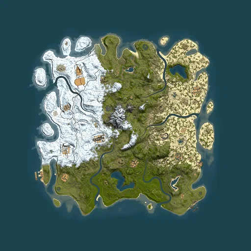 Rust map seed 1028514685, 5000x5000m top-down preview