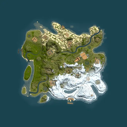 Rust map seed 914320945, 3500x3500m top-down preview