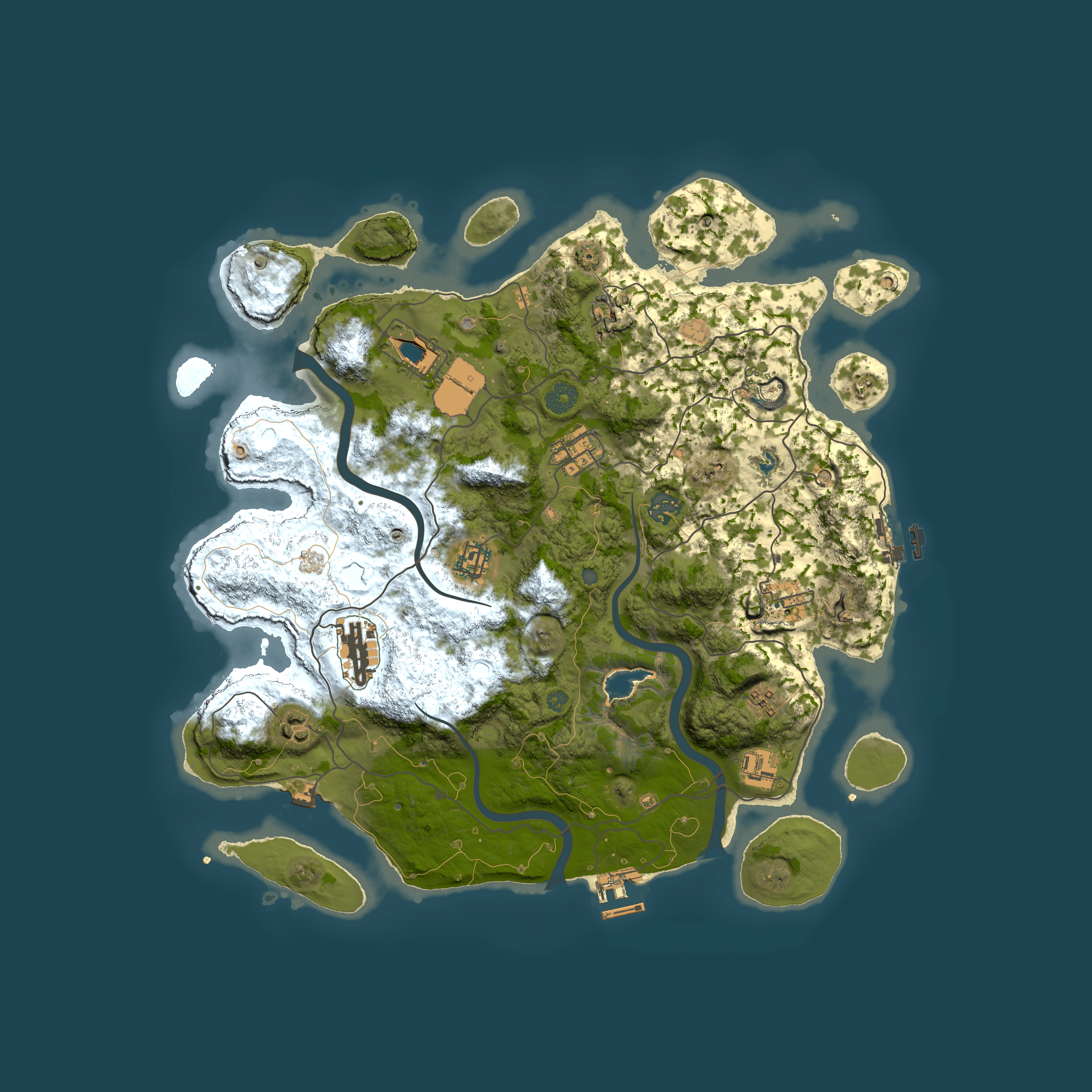 Full top-down render of Rust map seed 1502555105, 4000x4000m